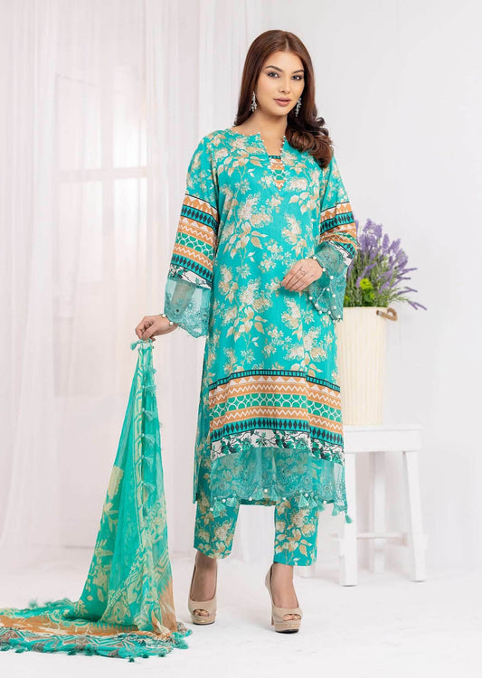 Lamhey Unstitched Lawn 3pcs - Nilima