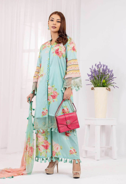 Lamhey Unstitched Lawn 3pcs - Nilima
