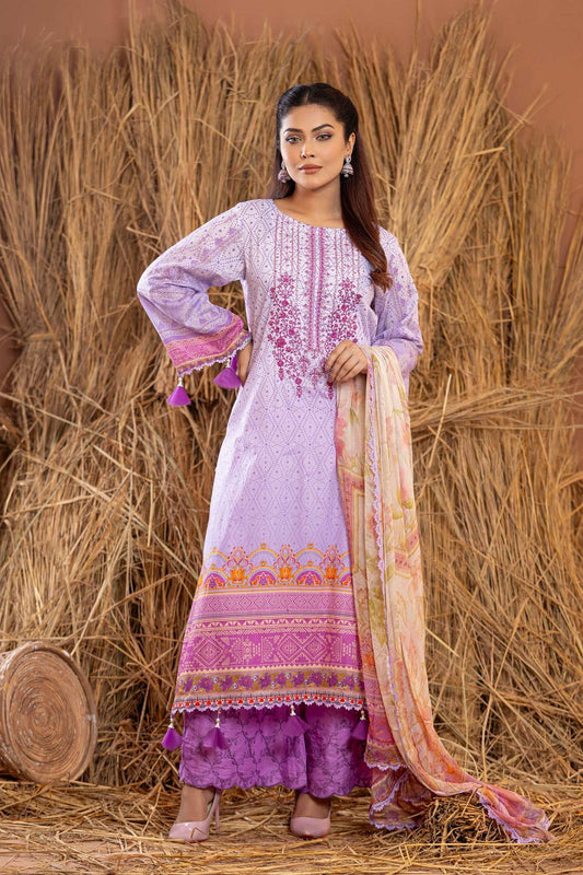 Rangpasand Heavy EMB Sequins Work Neck Unstitched Lawn 3pcs