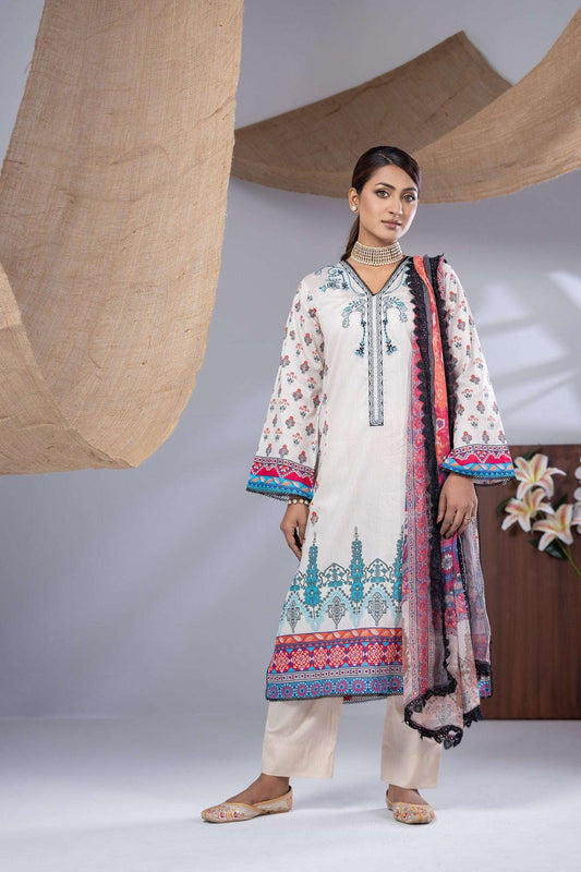 Aiza Embroidered & Sequence Work Unstitched 3pcs