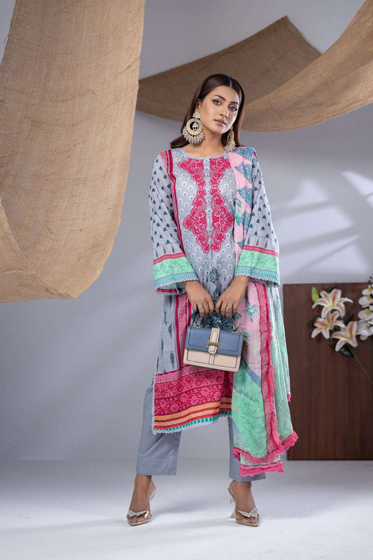Aiza Embroidered & Sequence Work Unstitched 3pcs