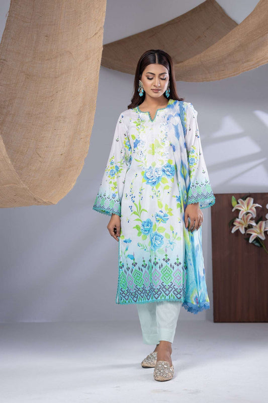Aiza Embroidered & Sequence Work Unstitched 3pcs