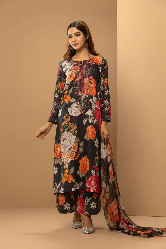 Naira Digital Print Luxury Embroidered Sequince Work Unstitched 3pcs